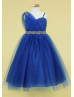 Tulle Flower Girl Dress With Beaded Sash